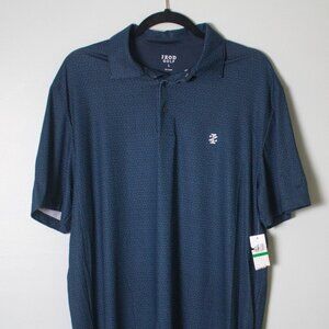 IZOD Golf Polo Shirt Men's Large L NWT Navy Blue Micro-Print